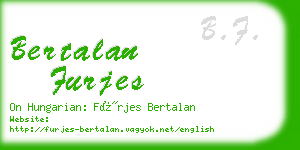 bertalan furjes business card